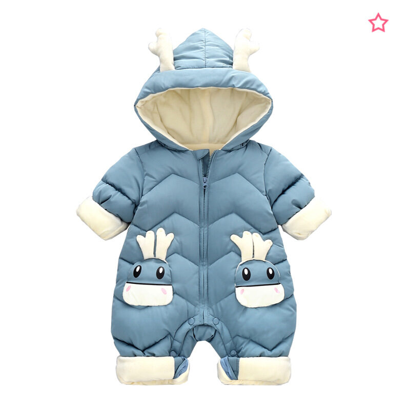 Baby Winter Snowsuit Plus Velvet Thick Boys Jumpsuit