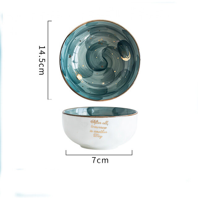 Ceramic Breakfast Salad Bowl With Cute Eating