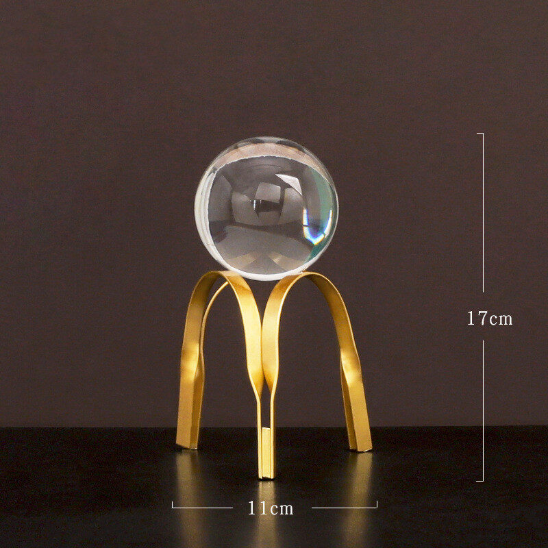 Nordic Light Luxury Metal Crystal Ball Ornaments Creative