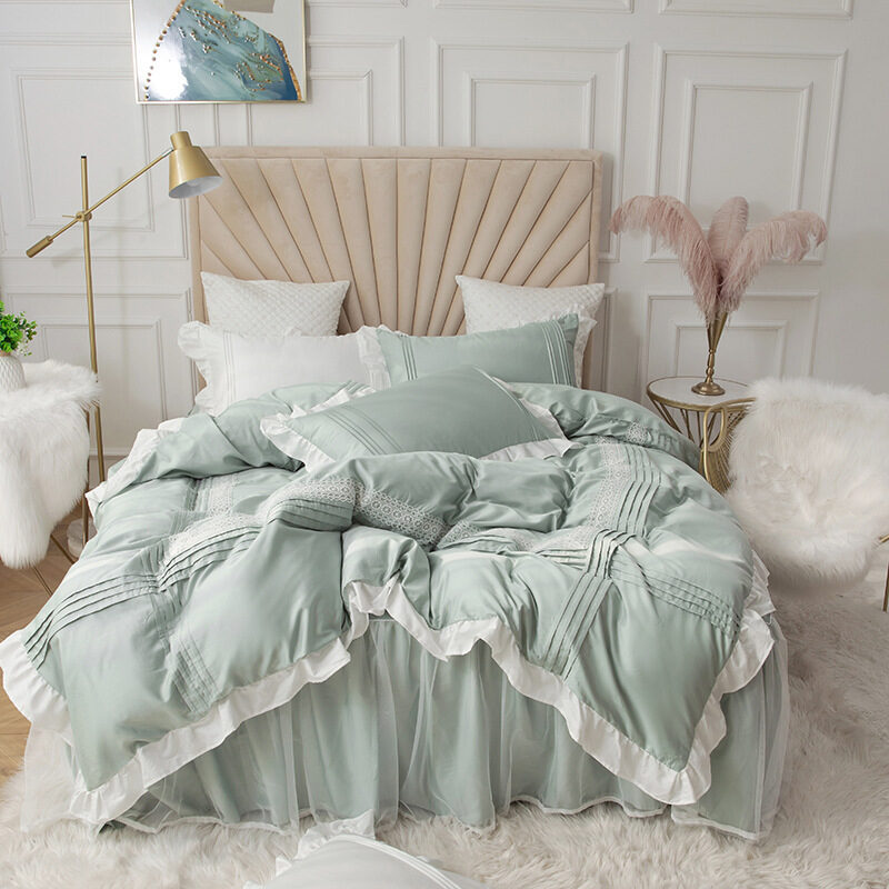 Lace Bed Skirt Quilt Cover Girl Heart Household