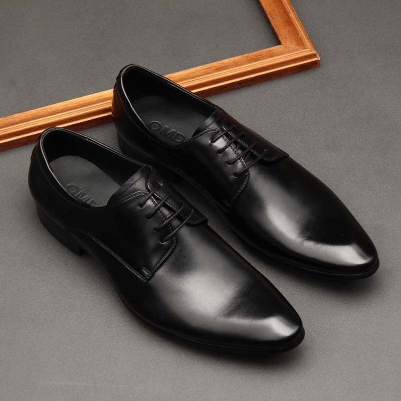 Pointed Toe Men's Shoes British Business Suits Lace