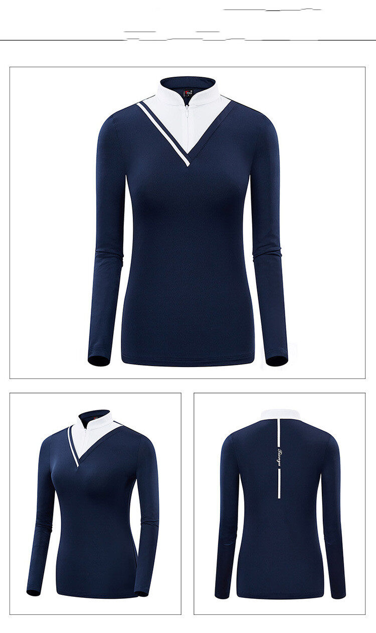 Golf Women's Long-sleeved T-shirt Stand-up Collar Sunscreen Korean