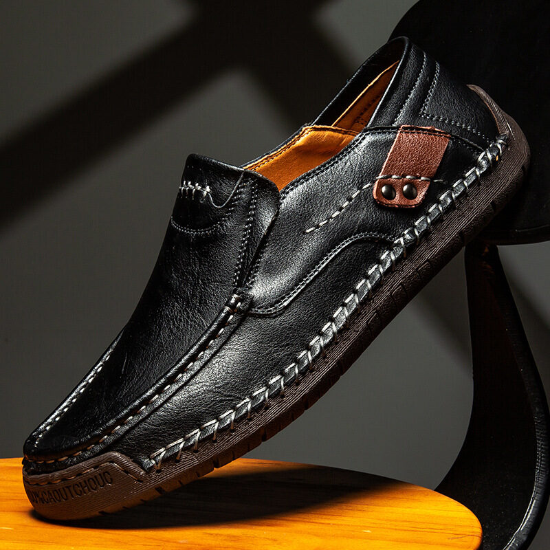 Leather Soft Sole Shoes Business Men's Peas