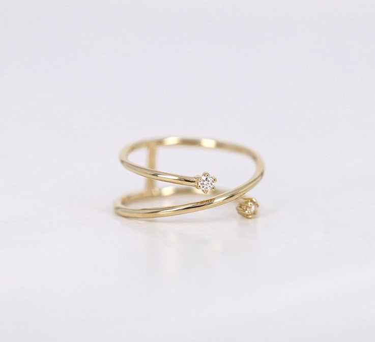 Zircon Flower Ring Women Fashion Ins