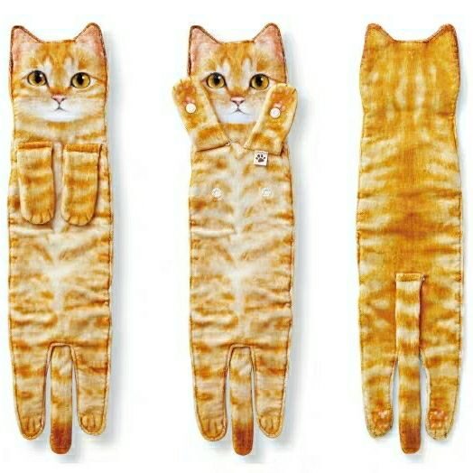 Cat Hand Towels Long Shape Wipe Handkerchiefs Bath