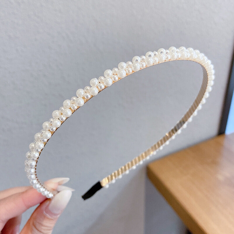 Sen Simple Pearl Thin Headband Hair Accessories