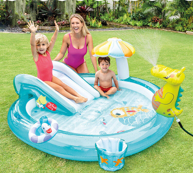 Inflatable Ocean Ball Pool Slide Children's Fountain Family