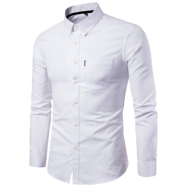 Men S Shirts Korean Slim Long Sleeve Dress