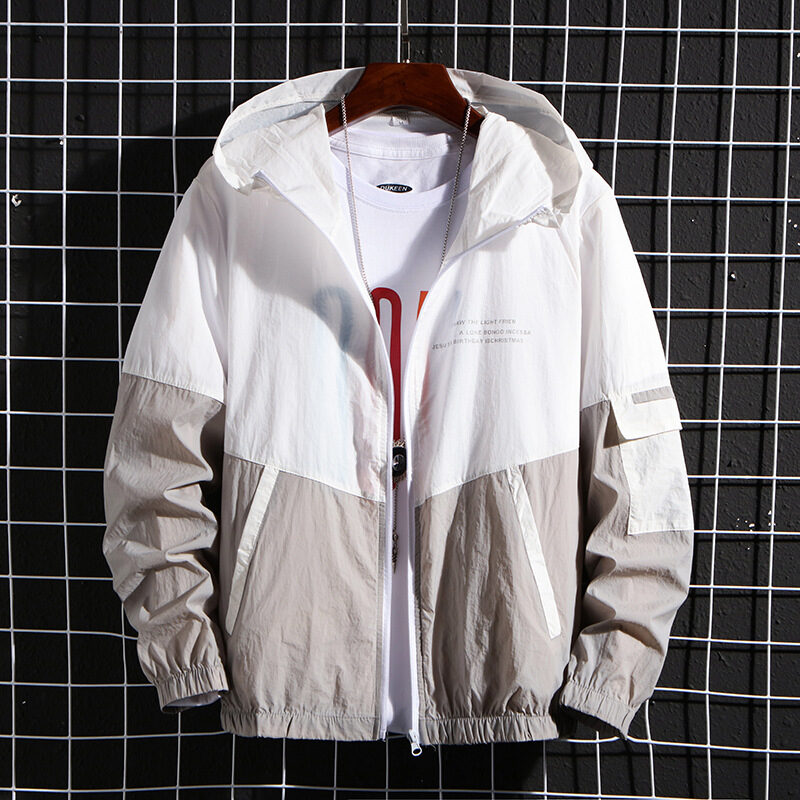 Men's Windbreaker Summer Sun Protection Jacket Loose Hooded