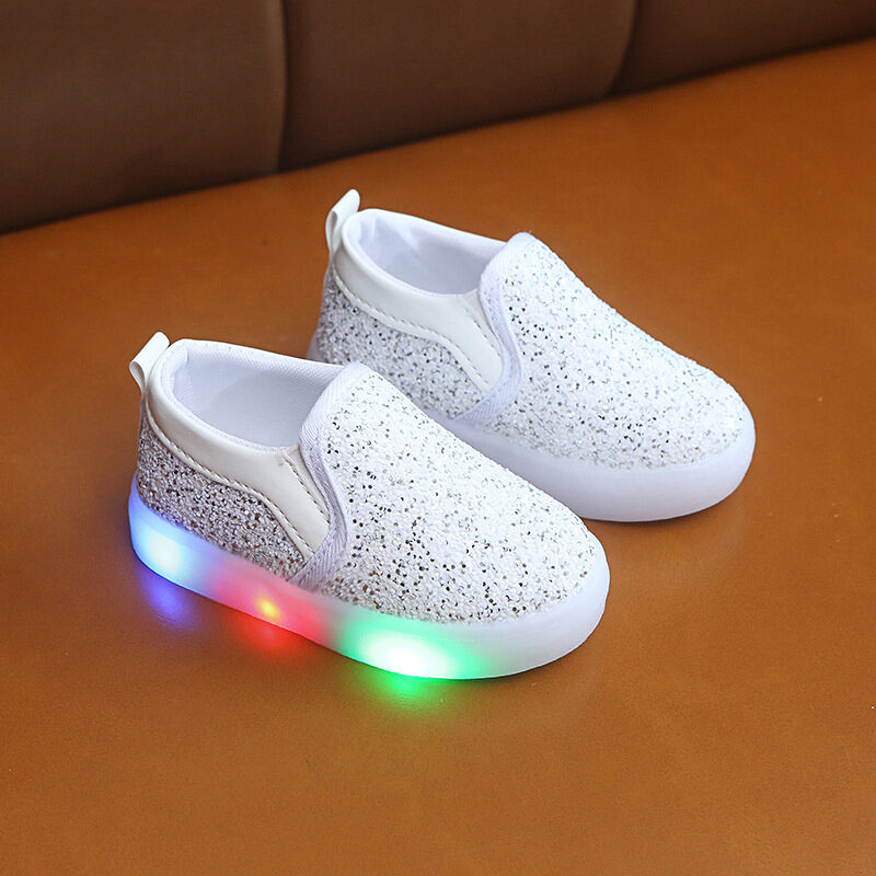 Kids Led Sneakers Lighted Baby Toddler Sequin Girl
