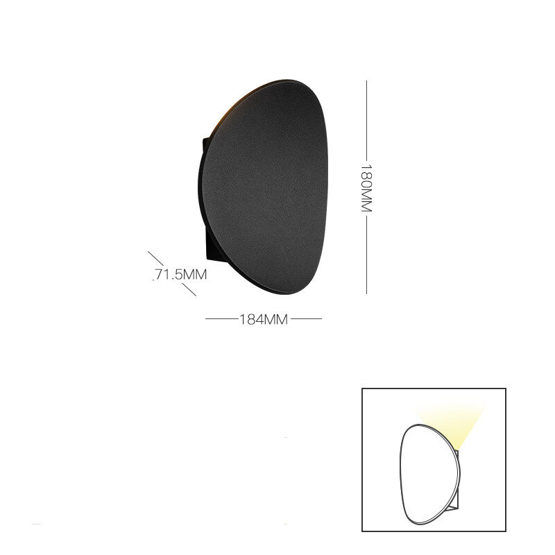 Wall Lamp LED Simple Round White Balcony Background