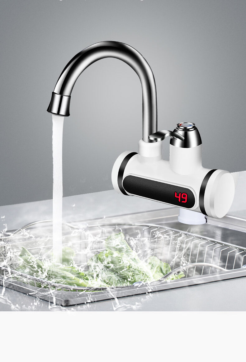 Kitchen Electric Water Tap Heater Temperature Display Cold
