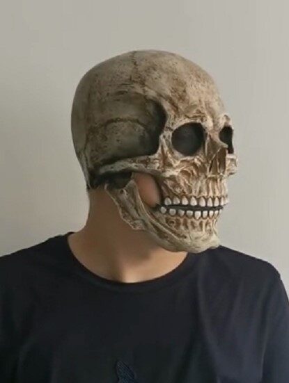 Full Head Skull Mask Helmet With Movable Jaw