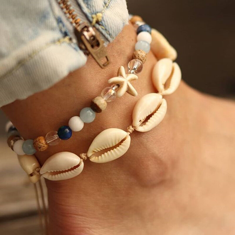Shell Anklet Color Turquoise Multi-Piece