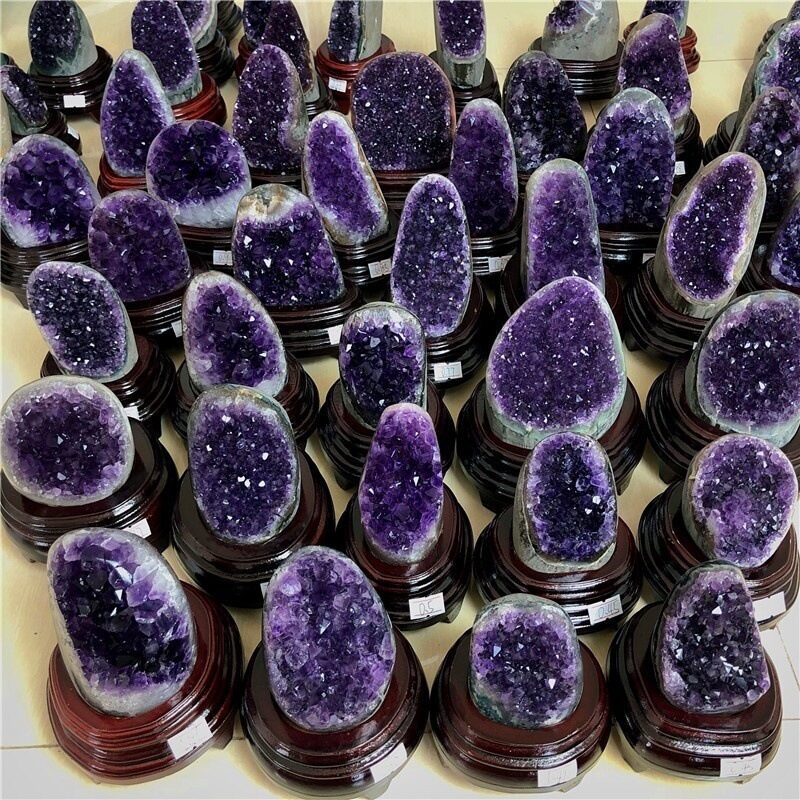 Natural Ametista Amethyst Geode Quartz Cluster Crystal Specimen
