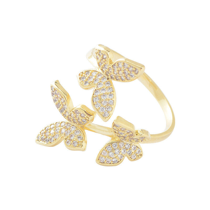 Butterfly Ring Female Niche Diamond Temperament