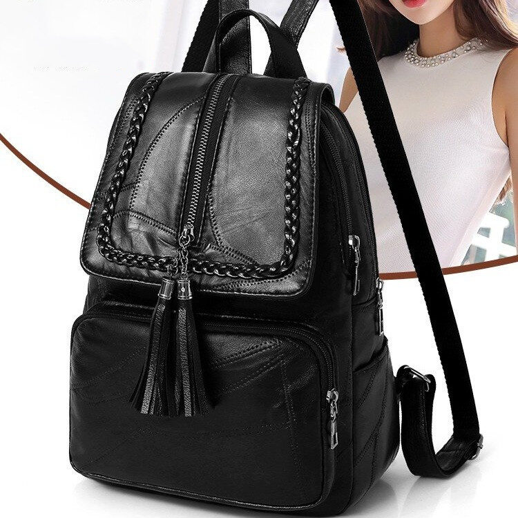Fringed Backpack Women's PU Leisure Fan Student