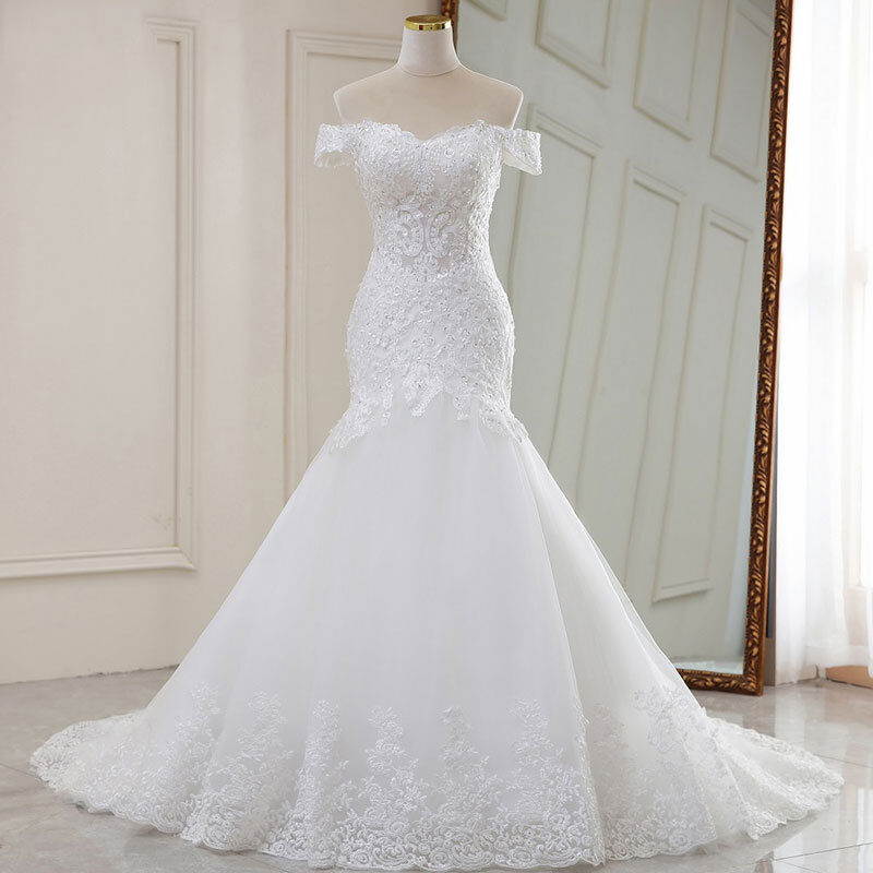 High Waist White Temperament Dream Lace Mid-waist Long
