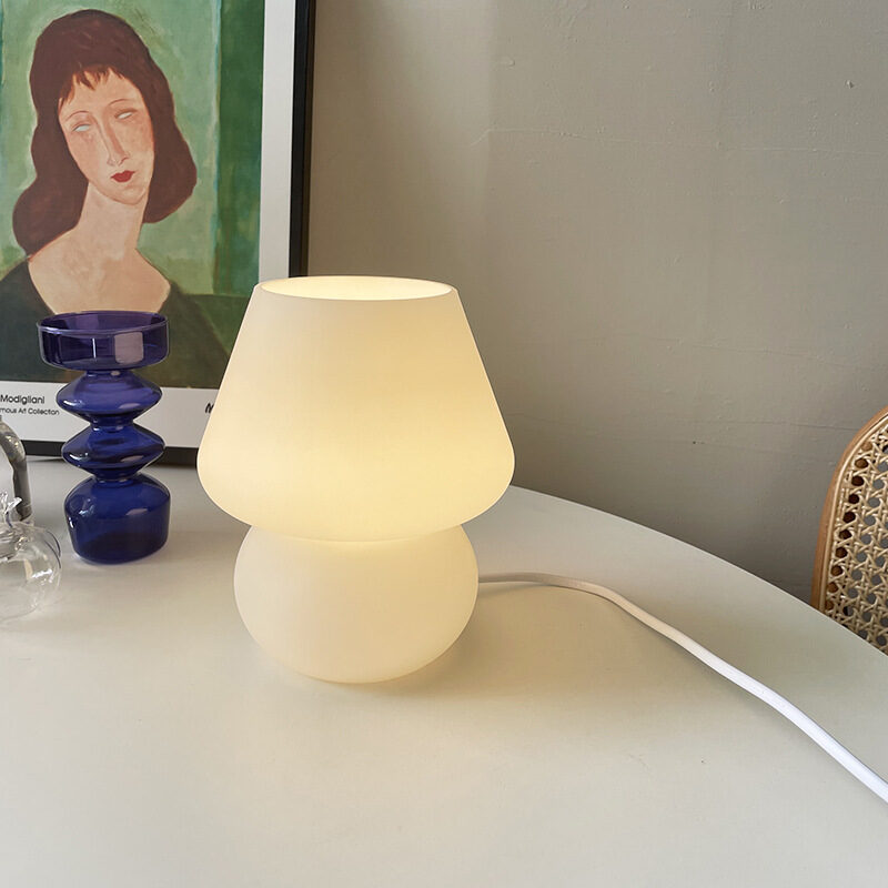 Bedside Lamp Glass Table Retro Bedroom