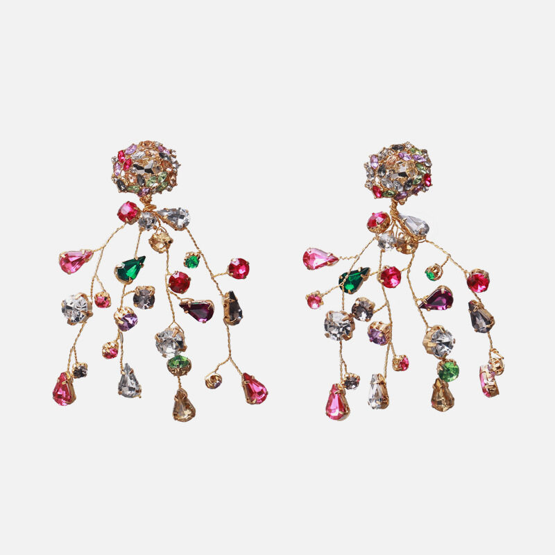Earrings Colorful Diamond Crystal