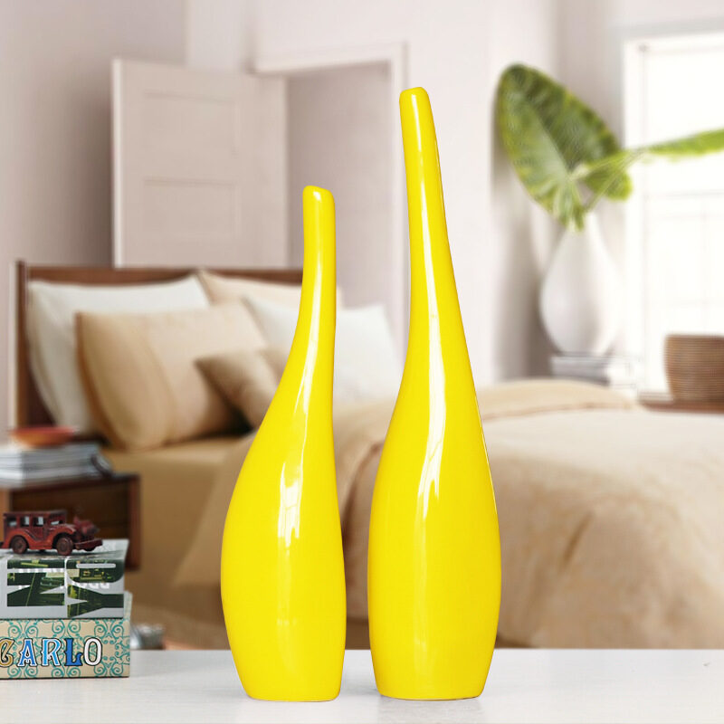 Nordic Gold Plating Ceramic Vases Model Room Home