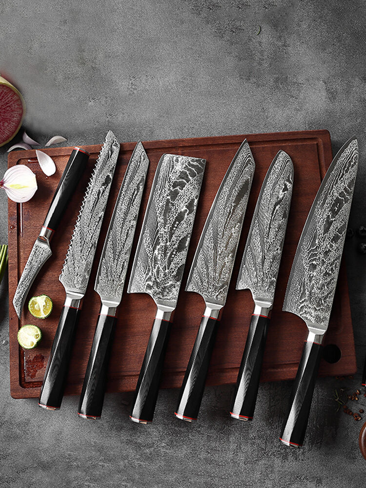 Damascus Steel Knife Chef's Set