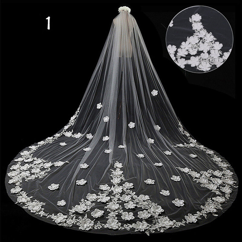 Bride Wedding Master Veil Long Tail