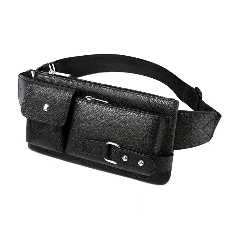 Men's Belt Bag Classic Solid Color PU Leather
