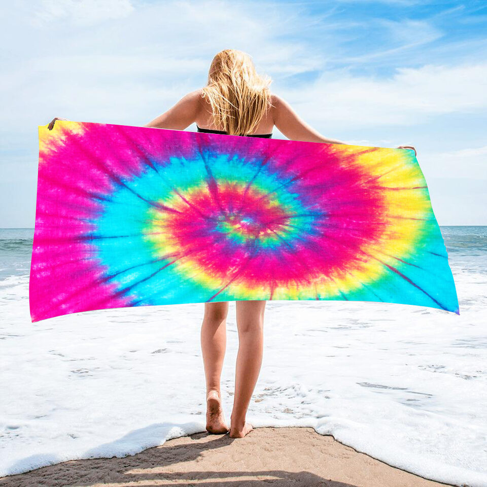 Microfiber Square Beach Towel Material Tie-Dye Series