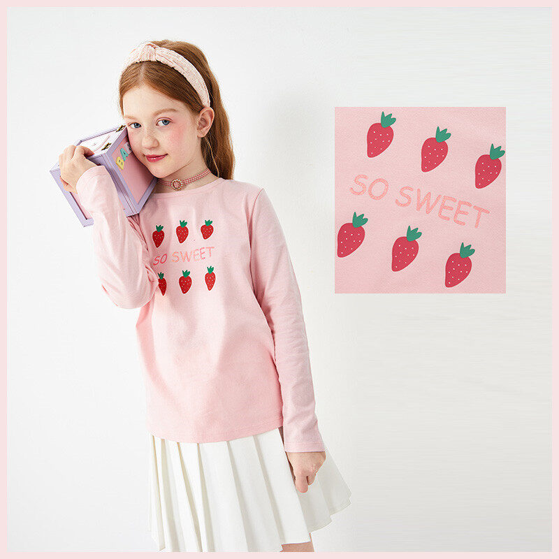 Children's Clothing Girls T-shirts Long-sleeved Big Kids Sweet