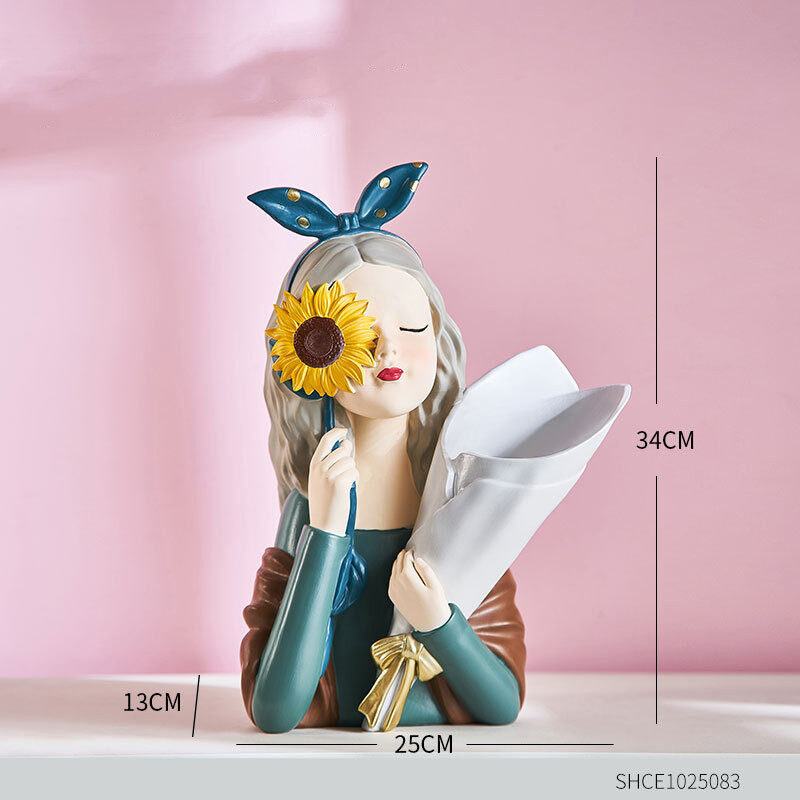 Home Decor Girl Figurine Resin Sculpture Abstract Art