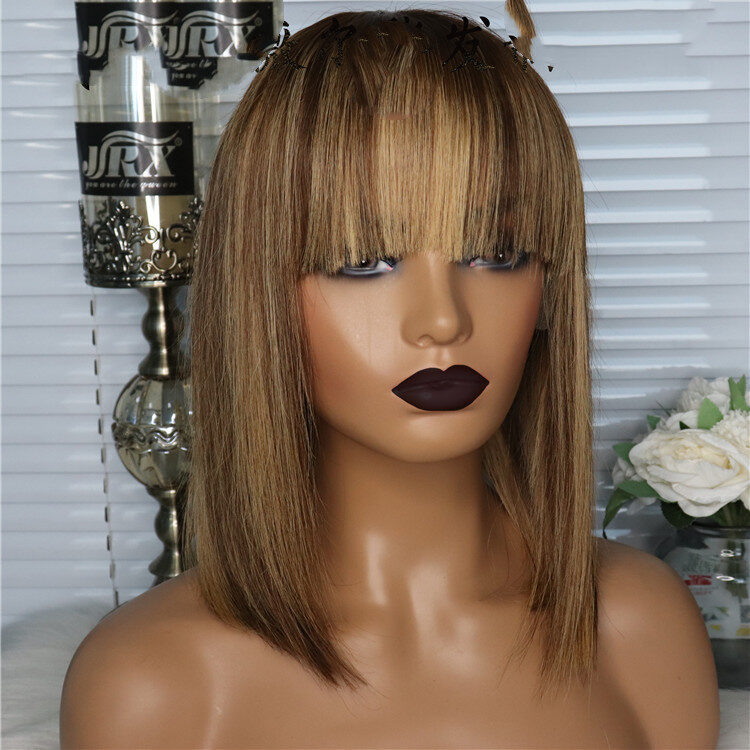 Short Straight Hair Bob Wig Human Piano Color
