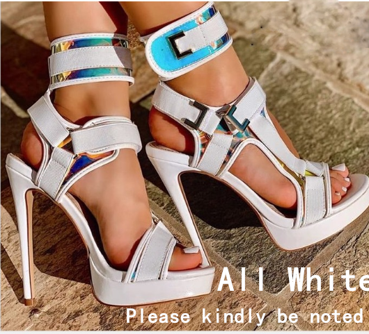 Buckle Super High Heels Waterproof Platform Fish Mouth