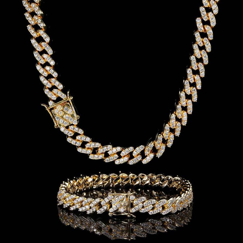 Single Row Zircon Cuban Chain Men And Women