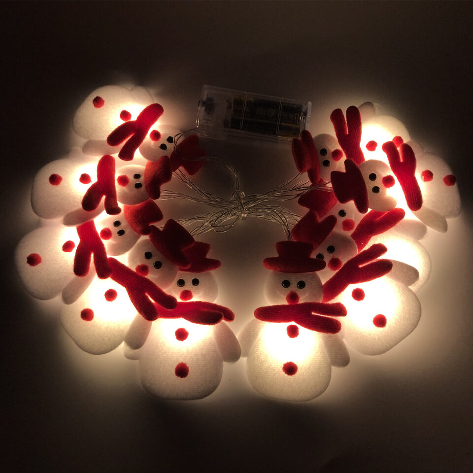 Christmas Plush Snowman Light String Tree Pendant LED