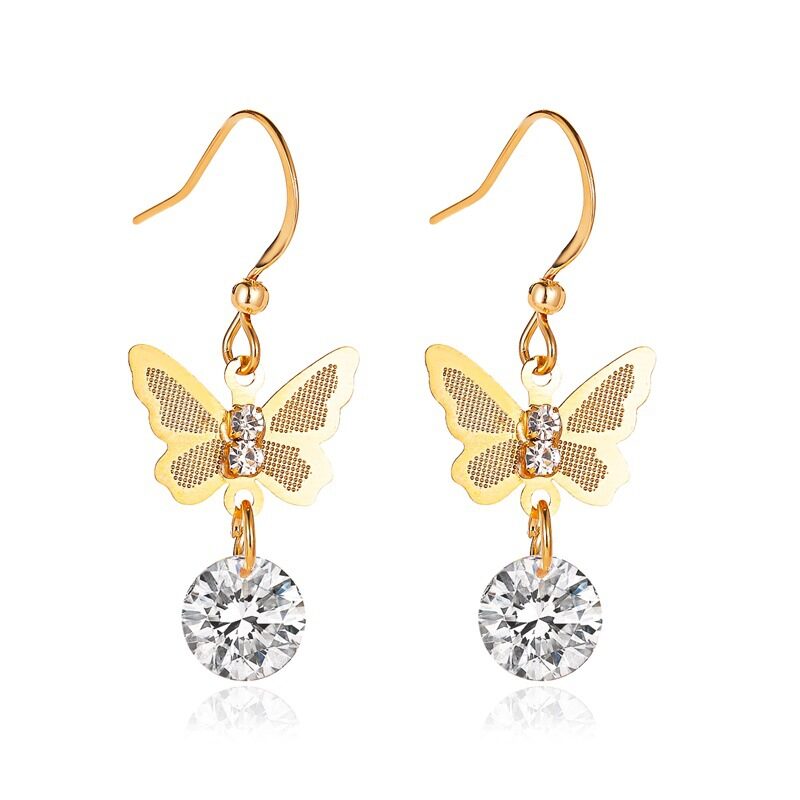 Zircon Earrings Temperament Fashion Short