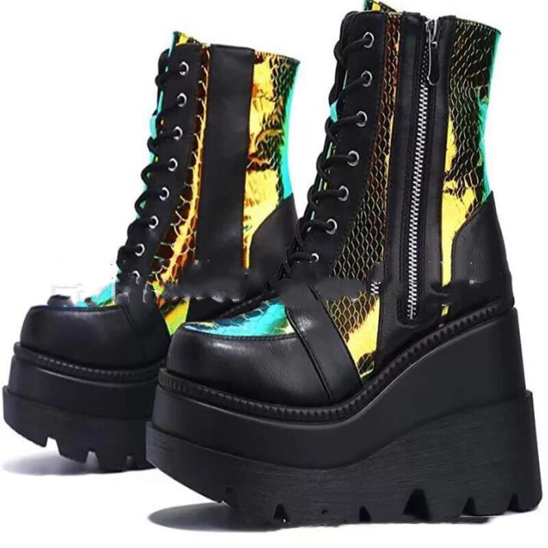 Platform Shoes Boots Women Winter Genuine Leather
