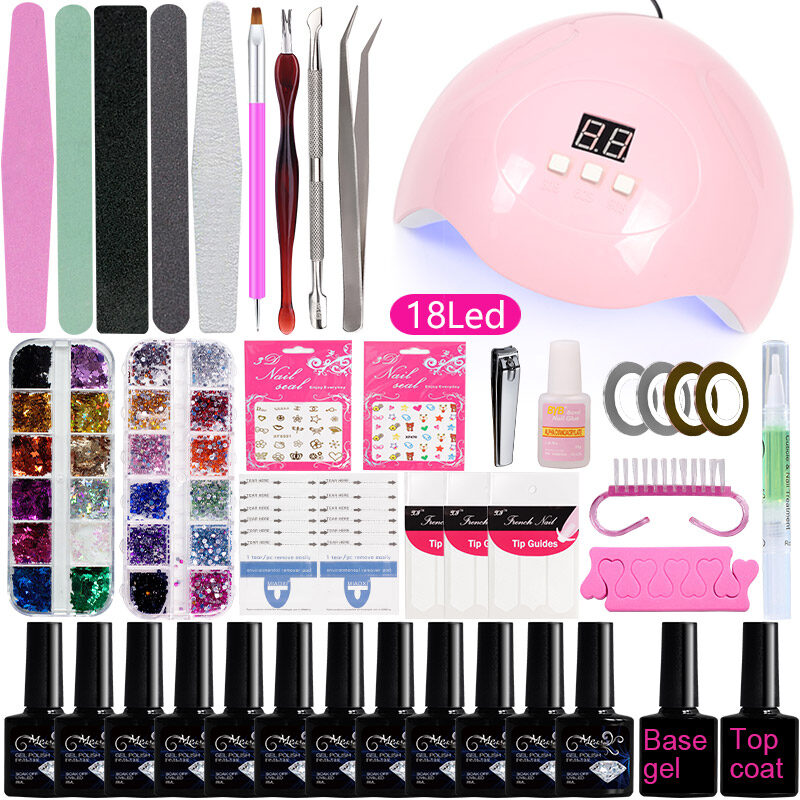 Nail Tool Set For Beginners Home Lamp Polish