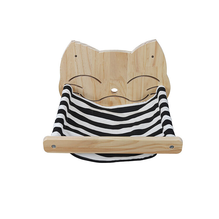 Pine Wood Cat Climbing Frame Wall Hammock Staircase