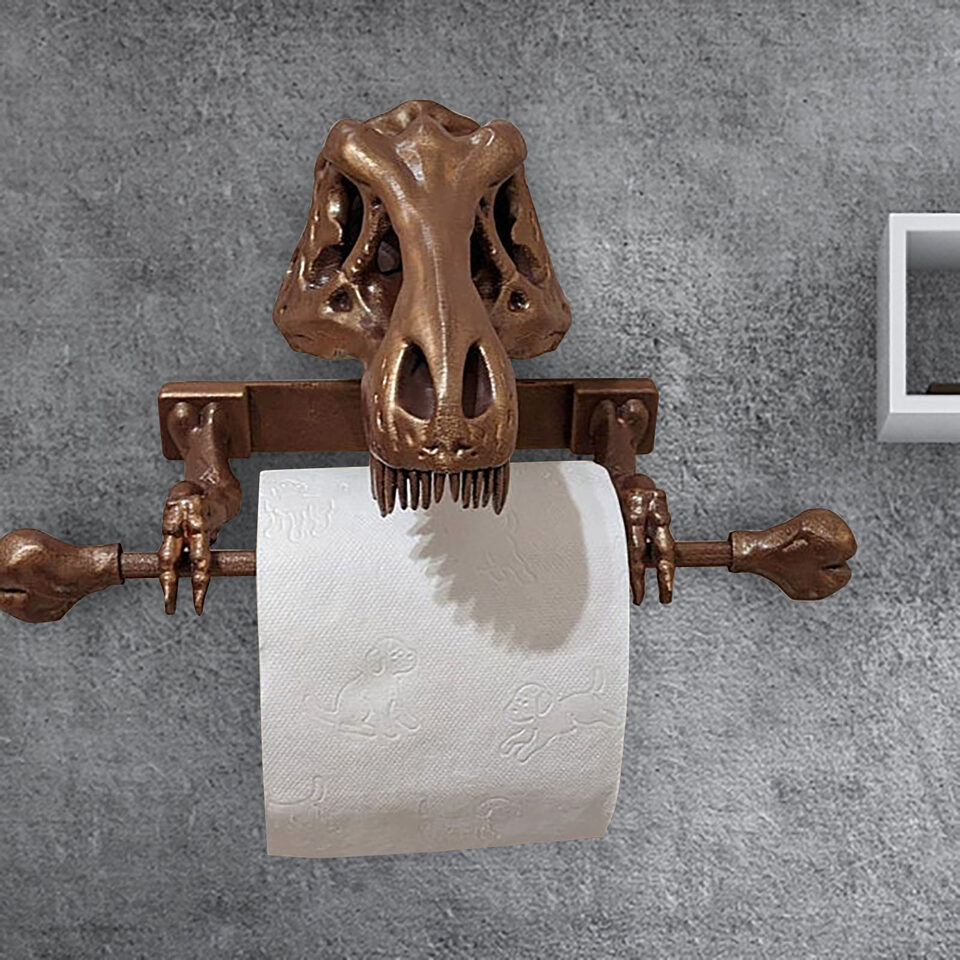 Metal Dinosaur Tissue Holder Toilet Paper Towel Rack