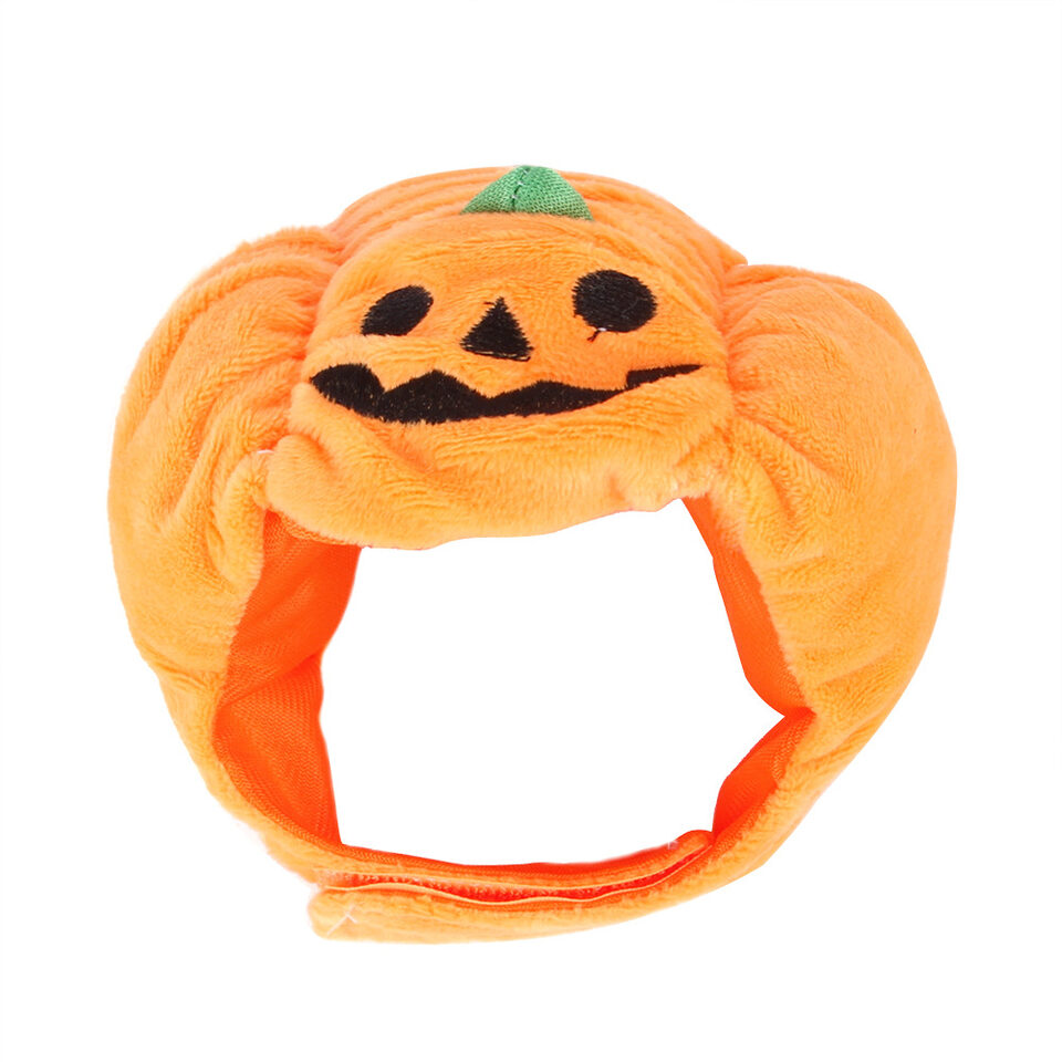 Cute Pet Hat Halloween Pumpkin Dog Cat Dress