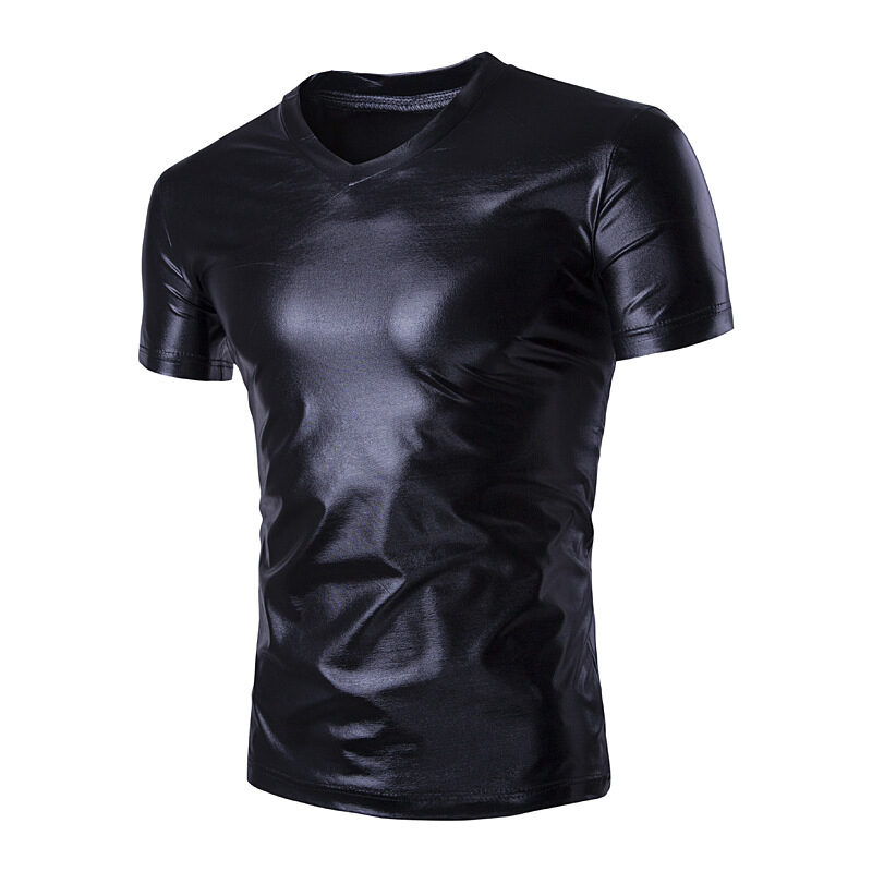 Short-sleeved T-shirt Shiny Men's Bottoming Shirt