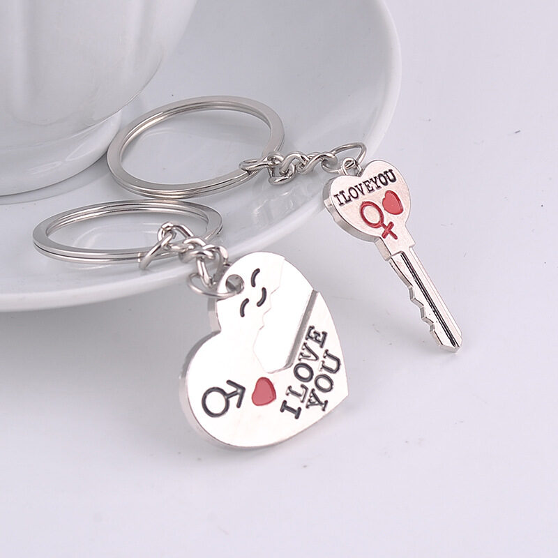 Heart-shaped Keychain English Secret Love Couple