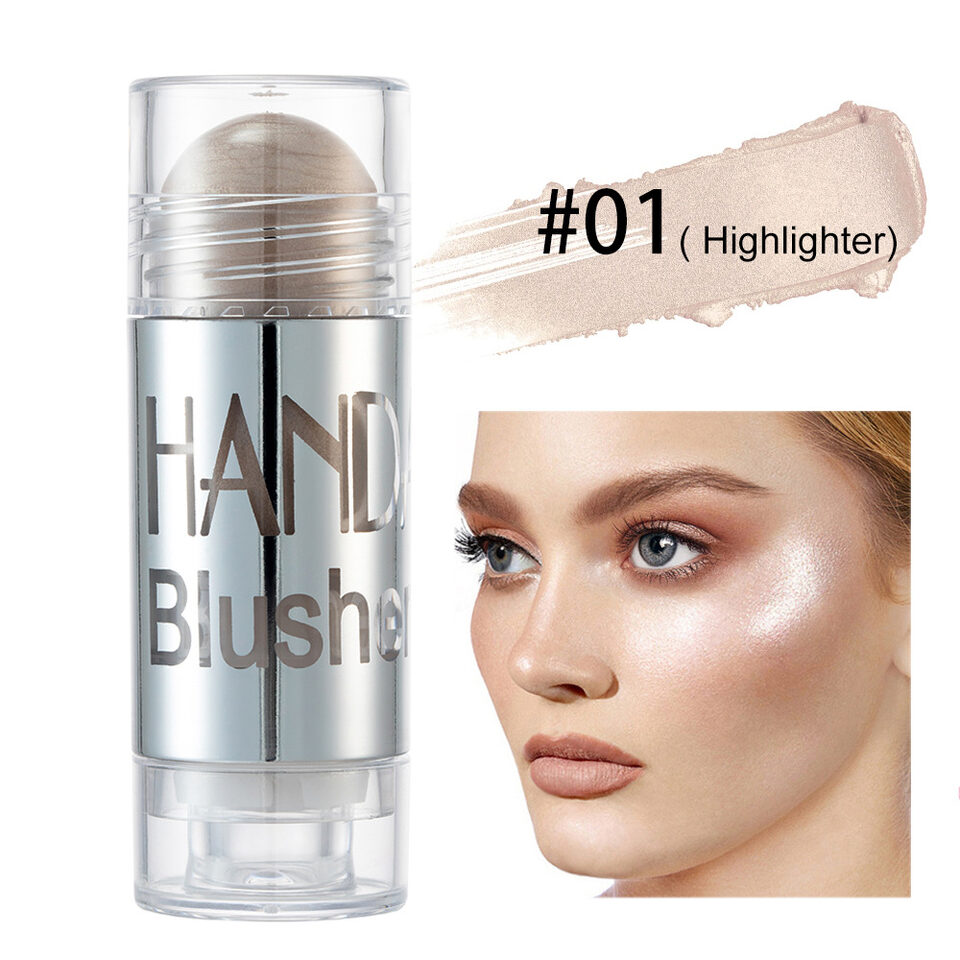 Cheek Blusher Shimmer Blush Stick Face Makeup Highlighter