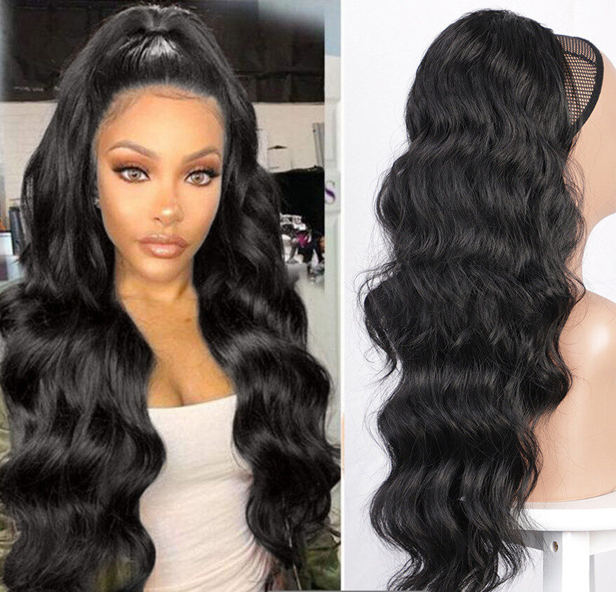 Wig Big Wave Drawstring Ponytail Matte High Temperature