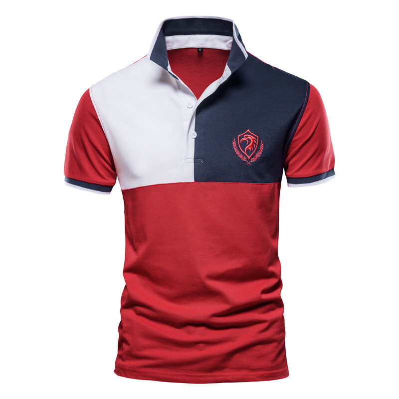 Men's Stitching POLO Shirt Plus Size Short Sleeves