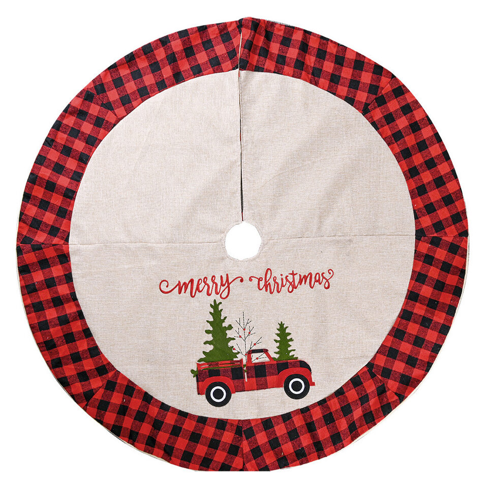 Linen Tree Skirt Car Christmas 120CM Decoration
