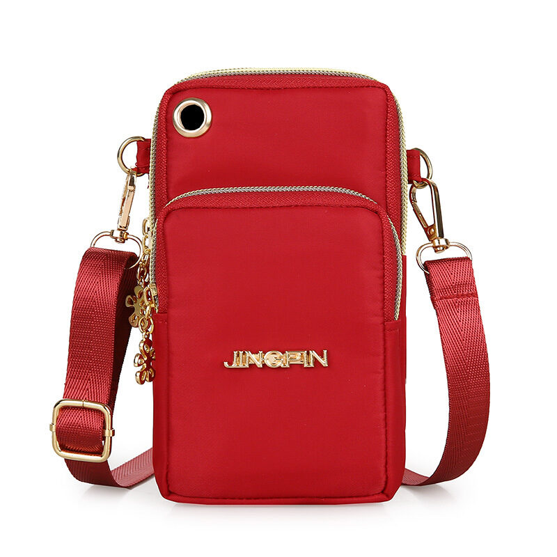 Mobile Phone Bag Women Shoulder 3-layer Zipper Design
