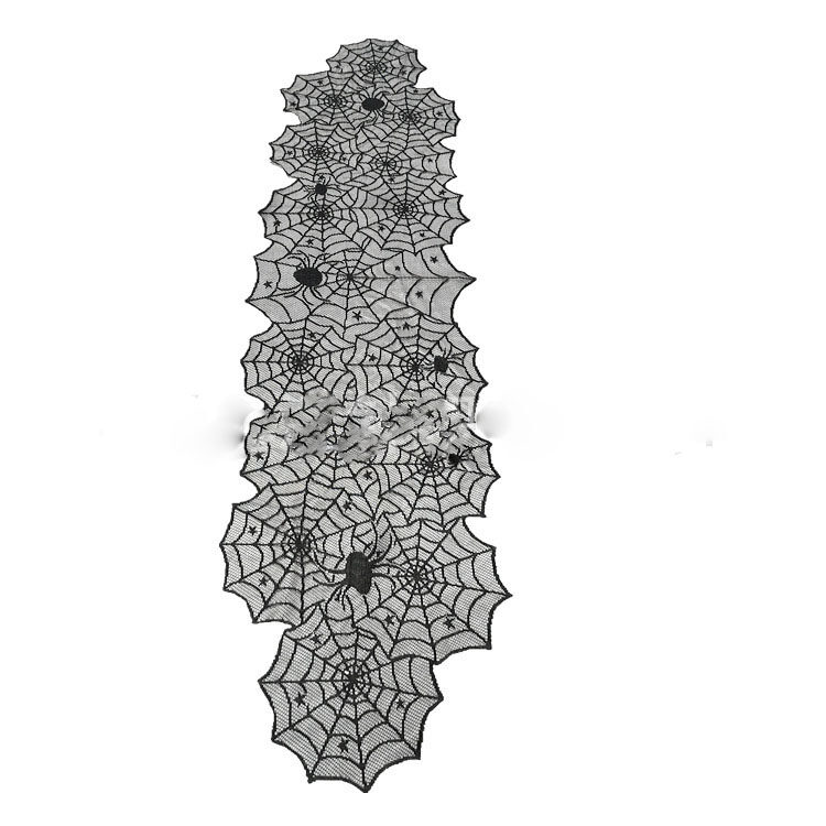 Halloween Table Cloth Black Lace Cover Runner Spiderweb