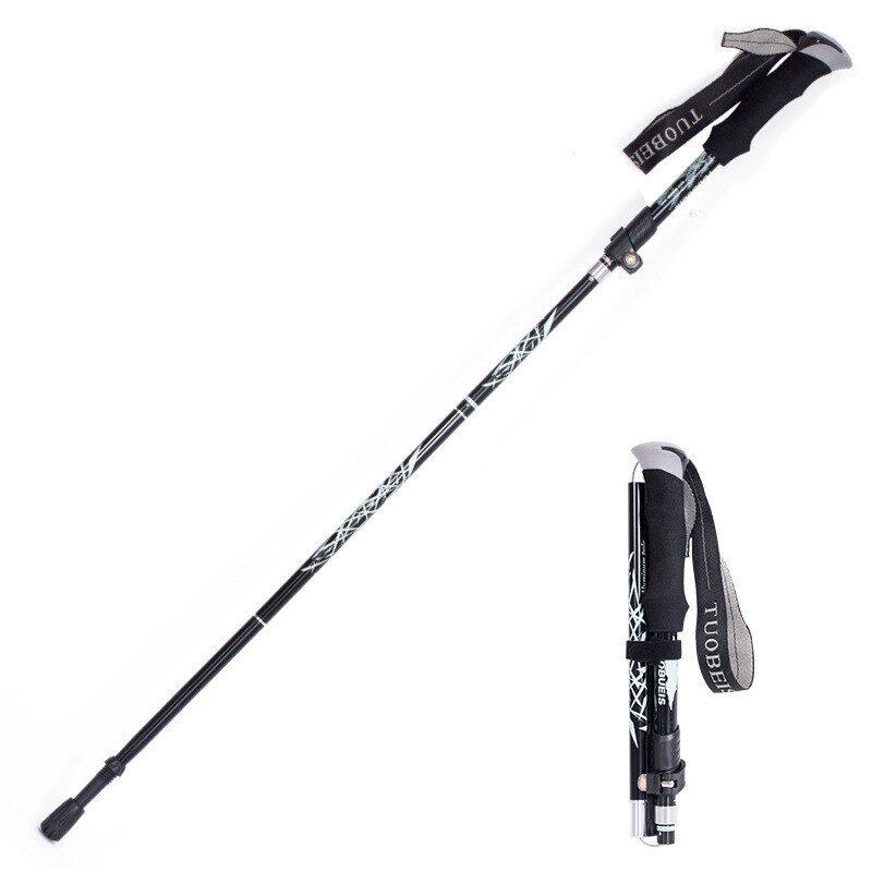 Ultralight Aluminum Alloy 5Sections Walking Poles Adjustable Trekking